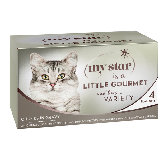 My Star Chunks in Sauce Gourmet burk 12 x 85 g Blandpack (4 sorter)