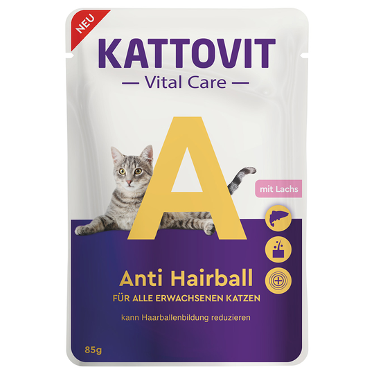 Kattovit Vital Care Anti Hairball Pouches Salmon - Ekonomipack: 24 x 85 g