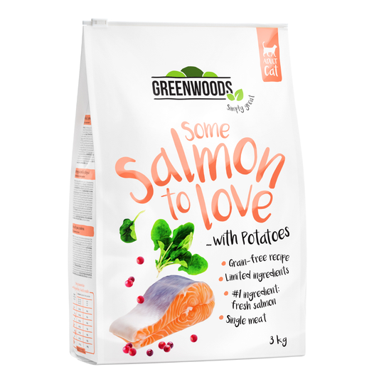 Ekonomipack: Greenwoods Adult 3 x 3 kg Salmon with Potato, Spinach & Cranberries