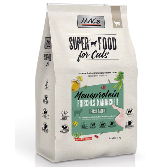 MAC's Superfood for Cats Adult Monoprotein Kanin - 7 kg
