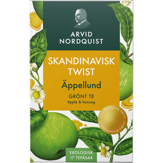 ARVID NORDQUIST Skandinavisk Twist Äppellund Grönt Te Äpple & Honung 17 påsar