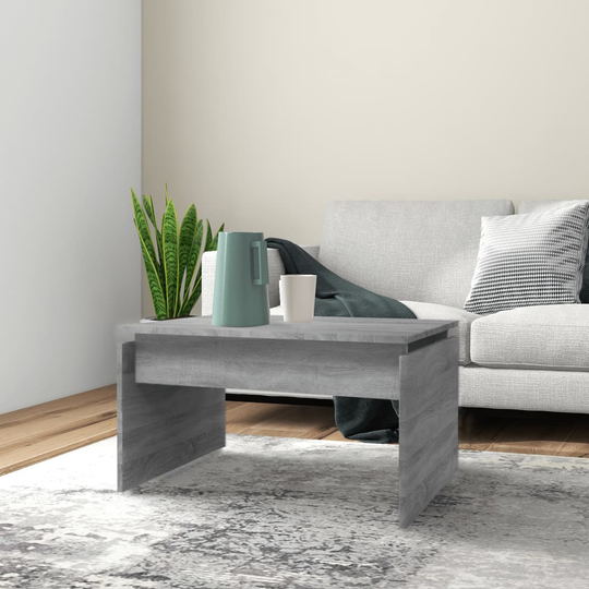 vidaXL Soffbord grå sonoma-ek 68x50x38 cm konstruerat trä