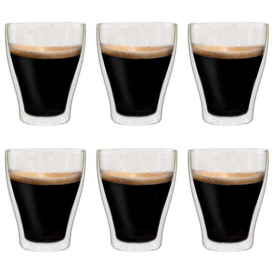 vidaXL Latte Macchiato-glas dubbelväggiga 6 st 370 ml