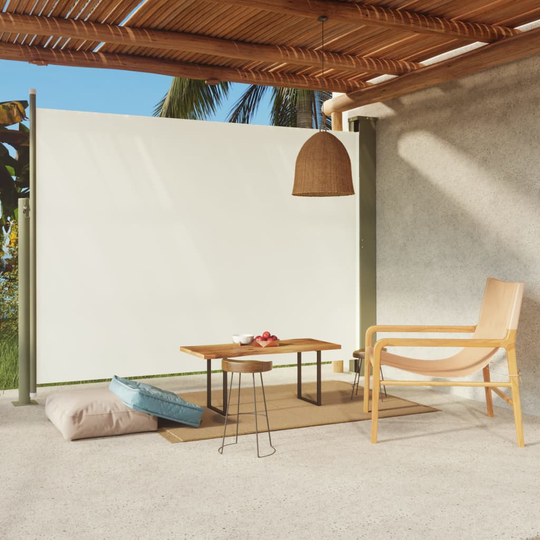 vidaXL Infällbar sidomarkis 220x300 cm gräddvit