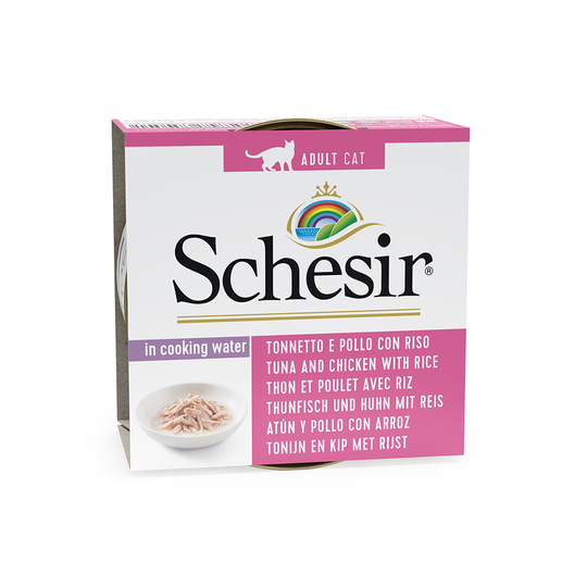 Schesir Natural med ris 6 x 85 g - Tonfisk & kyckling med ris