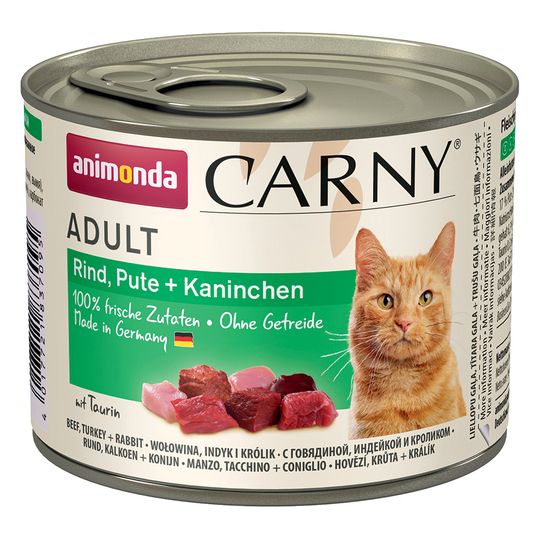 Ekonomipack: Animonda Carny Adult 24 x 200 g - Nötkött, kalkon & kanin