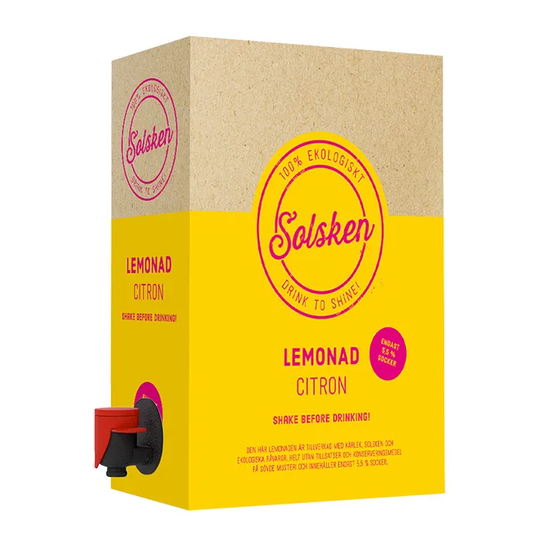 Solsken Citron Lemonad 3l bag-in-box, ekologisk