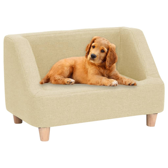 vidaXL Hundsoffa gräddvit 60x37x39 cm linne