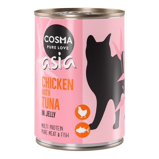 Cosma Asia in Jelly 6 x 400 g - Kyckling & tonfisk