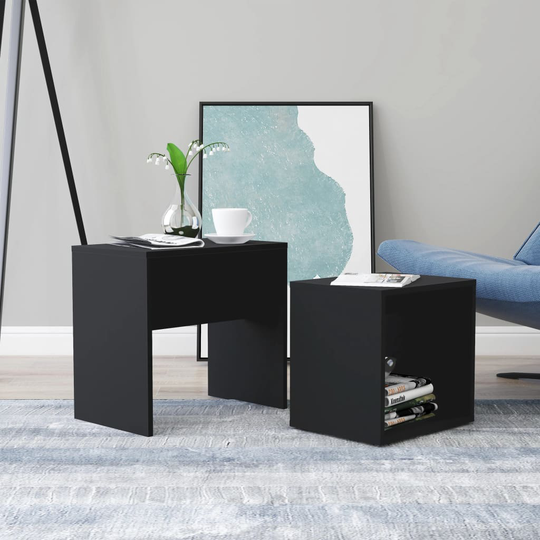 vidaXL Soffbord set svart 48x30x45 cm spånskiva