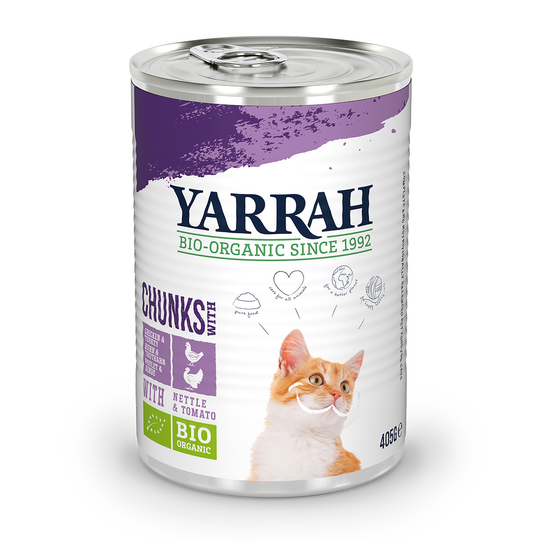 400 g / 405 g Yarrah Organic Paté / Chunks till sparpris - Chunks: eko-kyckling & eko-kalkon med eko-nässlor (405 g)