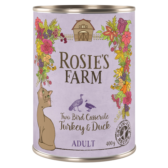 Rosie's Farm våtfoder 6 x 400 g till sparpris! - Kalkon & anka