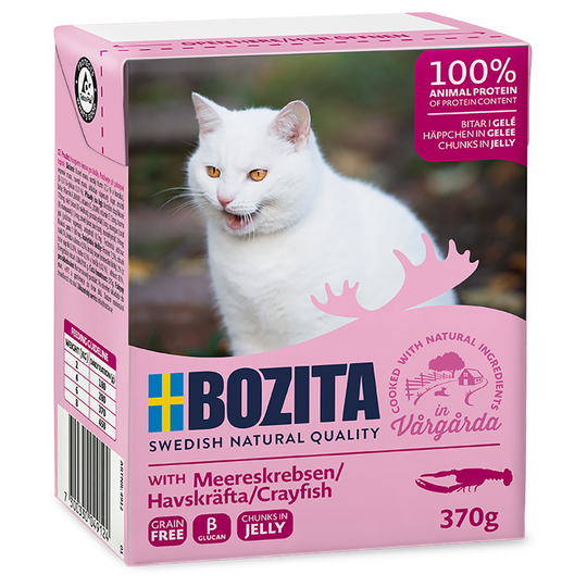 6 x 370 g Bozita bitar i gelé eller sås till sparpris! - Havskräfta i gelé