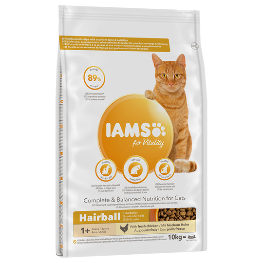 IAMS for Vitality Hairball Adult Chicken 10 kg