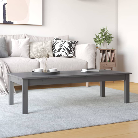 vidaXL Soffbord grå 110x50x30 cm massiv furu