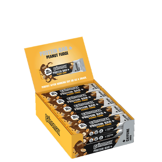 15 x Gainomax Protein Bar, 60 g, Peanut Fudge Caffeine