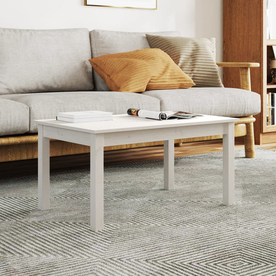 vidaXL Soffbord vit 80x50x40 cm massivt furu
