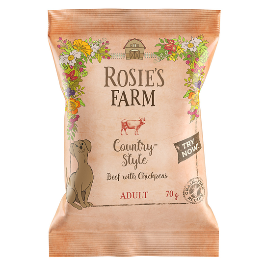 Prova till sparpris! Rosie's Farm - Beef with Sweet Potato & Chickpeas - 70 g - prova nu!