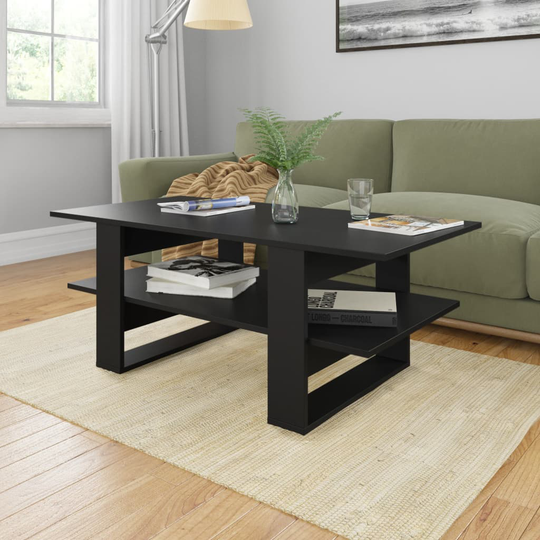 vidaXL Soffbord svart 110x55x42 cm spånskiva