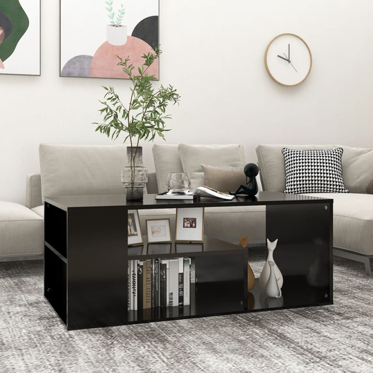 vidaXL Soffbord svart 100x50x40 cm spånskiva