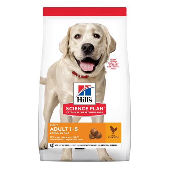 14 + 4 kg på köpet! 18 kg Hill's Science Plan hundfoder - Adult Light Large Breed Chicken