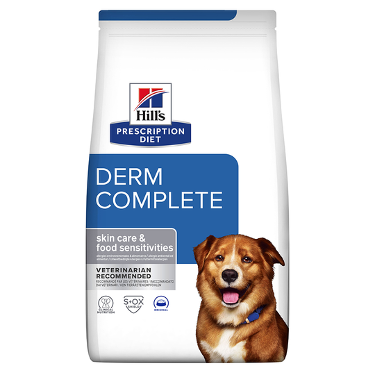 3 x zooPoäng på Hill's Prescription Diet hundfoder - Derm Complete (4 kg)