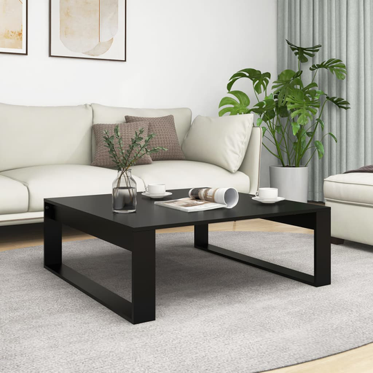 vidaXL Soffbord svart 100x100x35 cm spånskiva