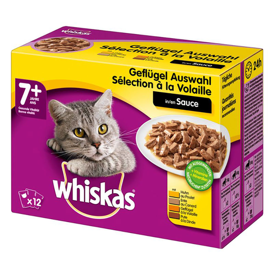 Ekonomipack: Whiskas 7+ Senior portionspåse 48 x 100 g - 7+ Fågelurval i sås 100 g