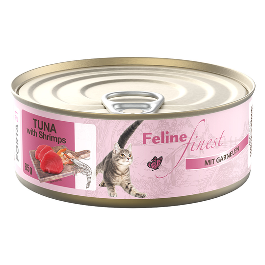Ekonomipack: Feline Finest våtfoder 24 x 85 g - Tonfisk & räkor