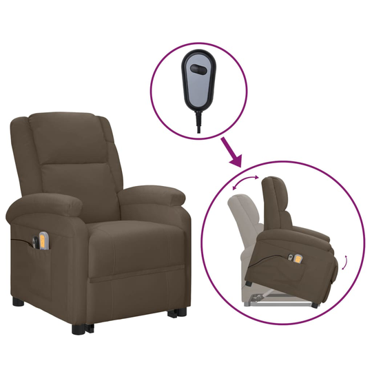 vidaXL Massagefåtölj med Grå vinröd konstläder