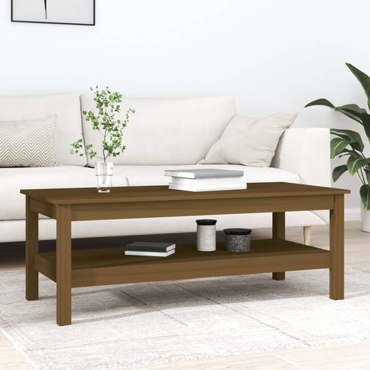 vidaXL Soffbord honungsbrun 110x50x40 cm massiv furu