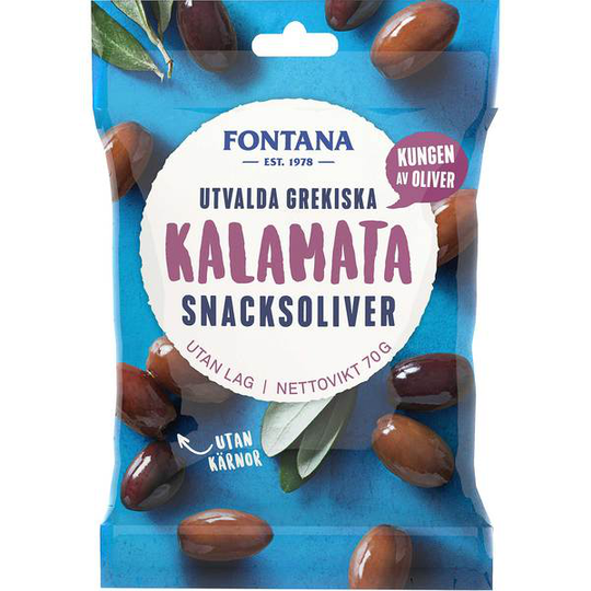 Fontana Grekiska Snacksoliver Kalamata 70 g