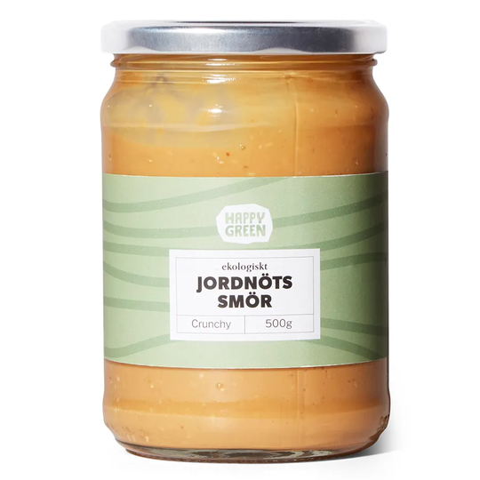 Happy Green Jordnötssmör Crunchy, 500g ekologisk