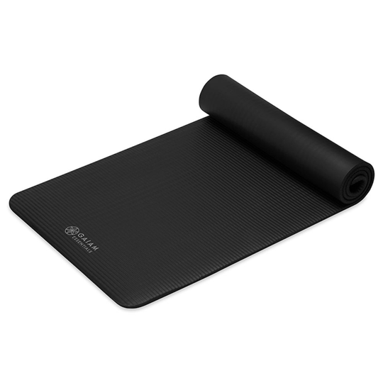 Gaiam 10 mm Essentials Fitness Mat Black