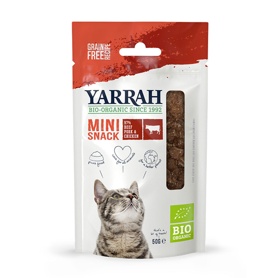 3 x Yarrah Organic kattgodis till sparpris! - Organic Mini Snack (3 x 50 g)
