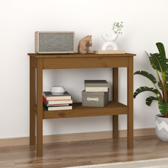 vidaXL Konsolbord honungsbrun 80x40x75 cm massiv furu