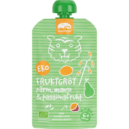 Minstingen Fruktgröt päron, mango & passionsfrukt 120 g