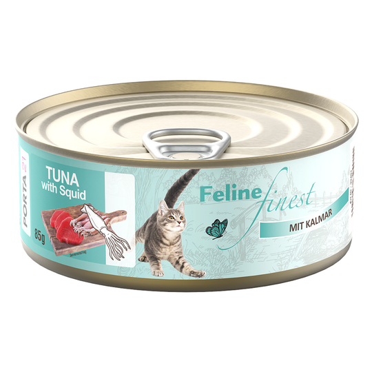 Ekonomipack: Feline Finest våtfoder 24 x 85 g - Tonfisk & bläckfisk