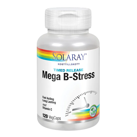 Solaray Mega-B stress, 120 kapslar