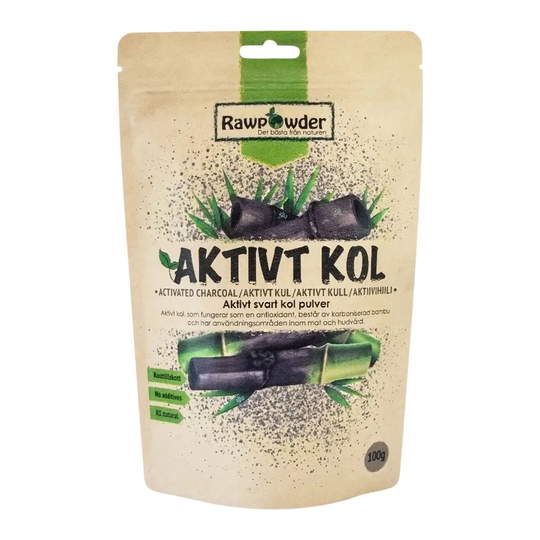 Rawpowder Aktivt Kol Pulver, 100g