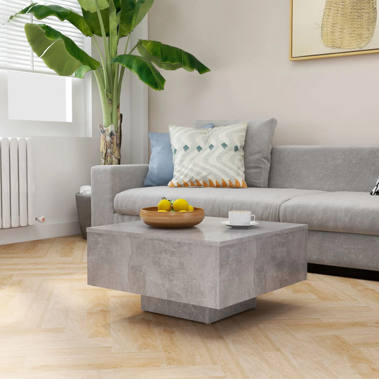 vidaXL Soffbord betonggrå 60x60x31,5 cm spånskiva