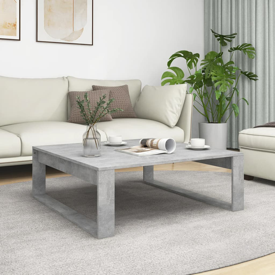 vidaXL Soffbord betonggrå 100x100x35 cm spånskiva