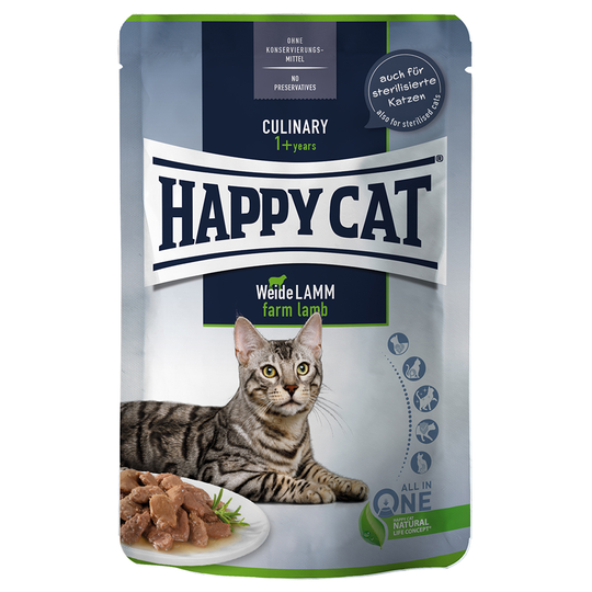 Happy Cat Pouch Meat in Sauce 12 x 85 g - Farm Lamb - lamm