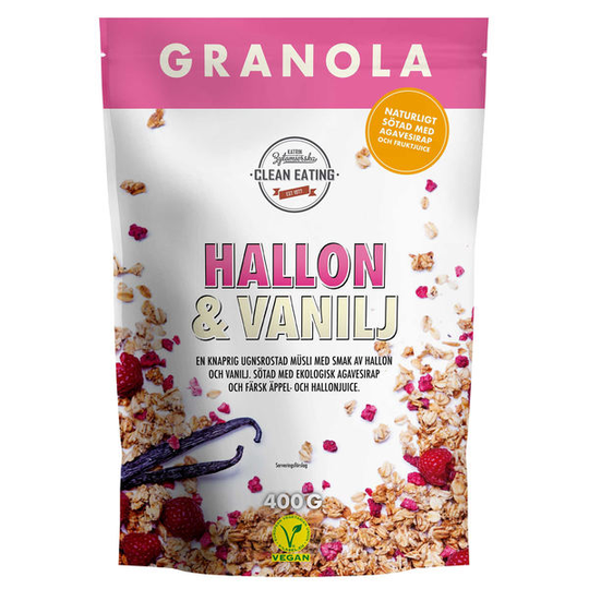Clean Eating Granola Hallon & Vanilj 400 g