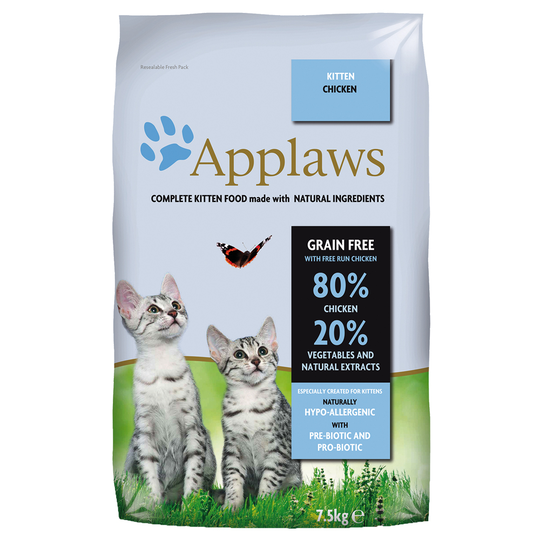 Ekonomipack: Applaws torrfoder 2 x 6/7,5 kg - Kitten Chicken (2 x 7,5 kg)