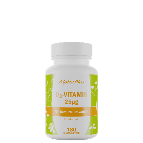 D3-Vitamin 25μg, 180 sugtabletter