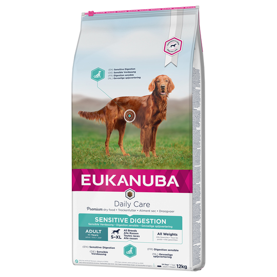 12 kg / 15 kg Eukanuba Daily Care torrfoder till sparpris! - 12 kg Adult Sensitive Digestion