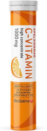 BioSalma C-vitamin 1000 mg Apelsin 20 brustabletter