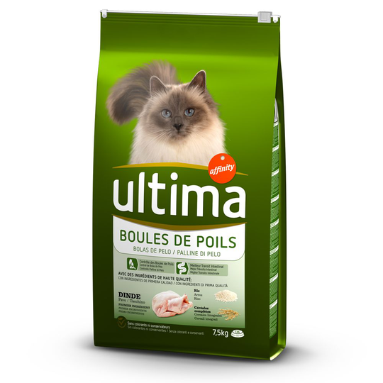 Ultima Cat Hairball Turkey & Rice - Ekonomipack: 2 x 7,5 kg