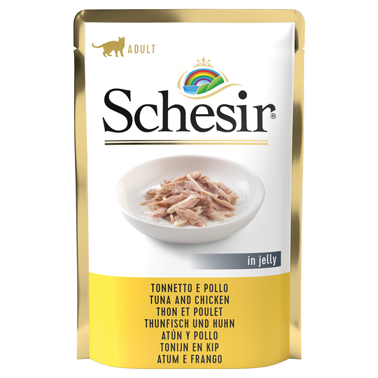 Ekonomipack: Schesir Jelly Pouch 24 x 85 g - Tonfisk & kyckling